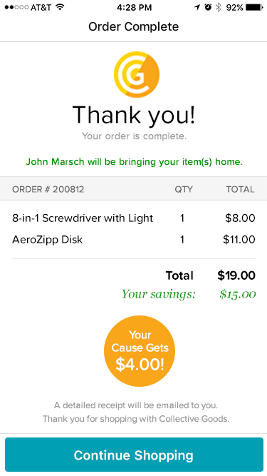 Order complete