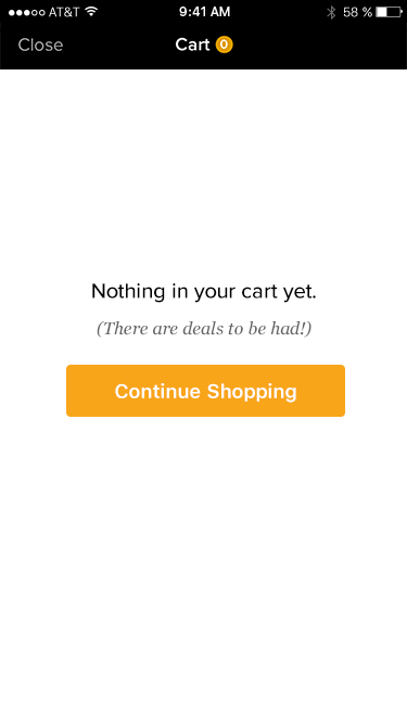 Empty cart