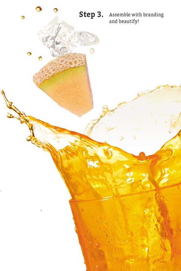 Finished DrinkUP splash photography composite