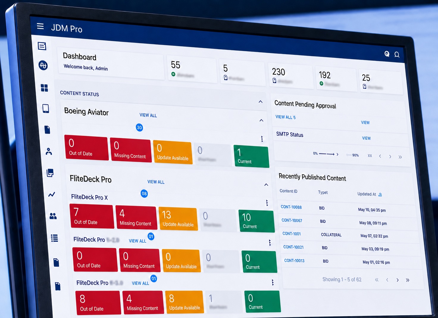 JDM Pro aviation content distribution platform