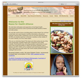 Beans for Health homepage