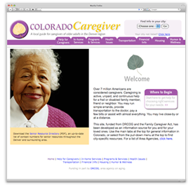 Colorado Caregiver homepage
