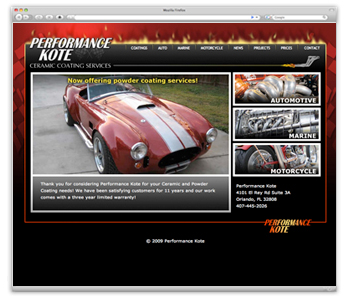 Performance Kote homepage