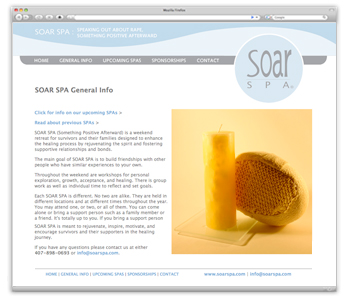 Soar Spa homepage